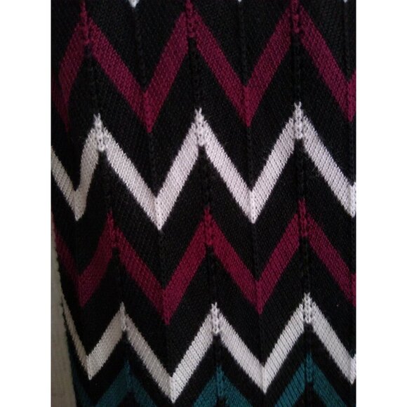 White House Black Market Women’s Chevron Knitted Long Sleeve Short Dress Sz XS - Picture 2 of 5